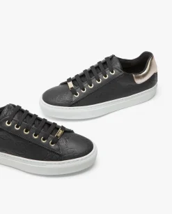 Cuplé Zapatillas Piel Logos Negro