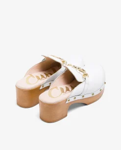Outlet Cuplé Zueco Adorno Napa Blanco
